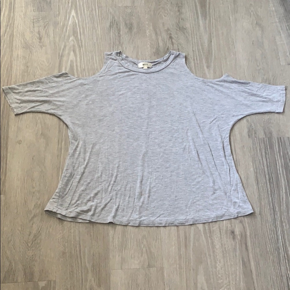 Heather Grey Cold Shoulder 3/4 Sleeve